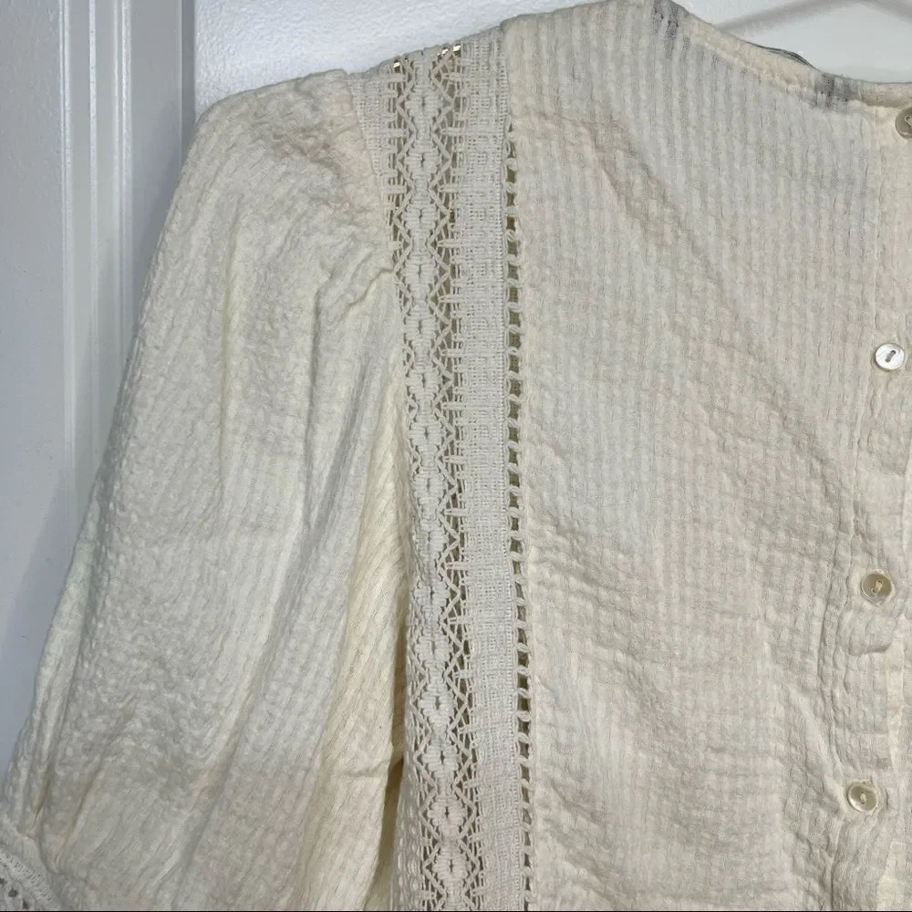 Zara Crotchet Lace Crop Blouse